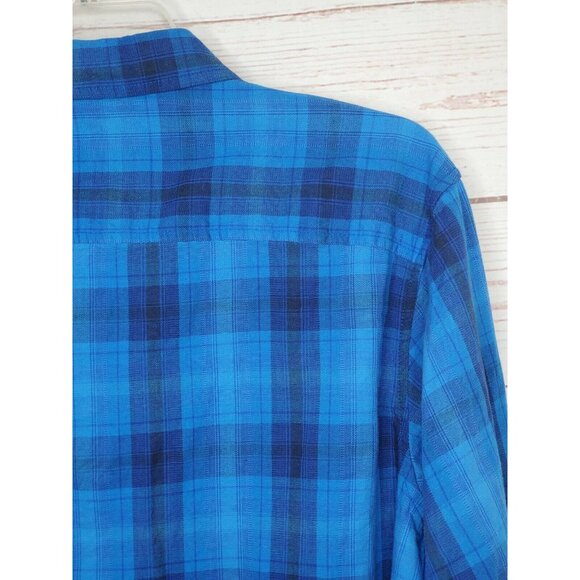 Columbia Sportswear Company Men's Med Blue Plaid Regular Fit Long Sleeve Shirt - Picture 7 of 11